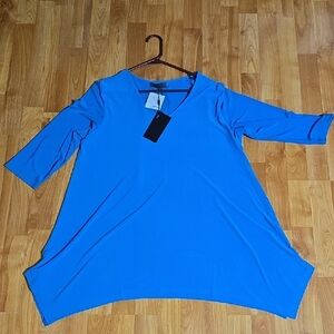 Alisha Relaxed Blue 3/4 Sleeve Tunic